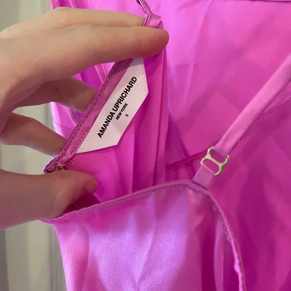 NWOT Amanda Uprichard Amiyah Silk Midi Dress Pink Small - Picture 6 of 6